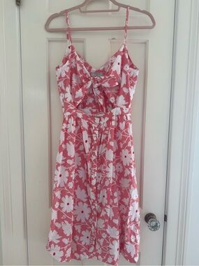FRNCH Pink & White Floral Midi Slip Dress